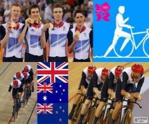 пазл Велоспорт трек преследования группами мужчин 4000м, Соединенного Королевства, Австралии и Новой Зеландии - Лондон 2012 - подиум